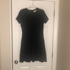 MICHAEL KORS NWT Women's Black Mesh Panel A-Line Dress L